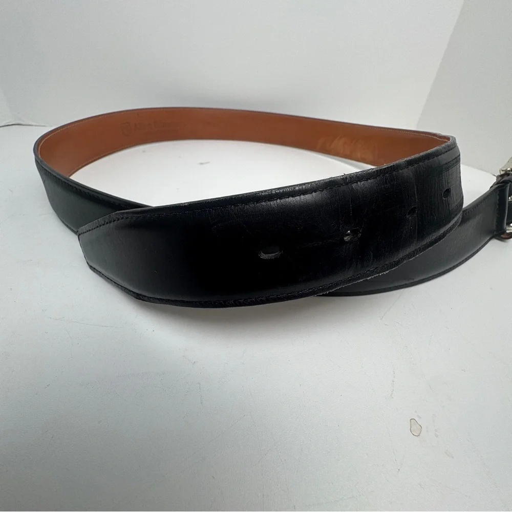 Allen Edmunds 40 Black Genuine Leather Belt Made In USA